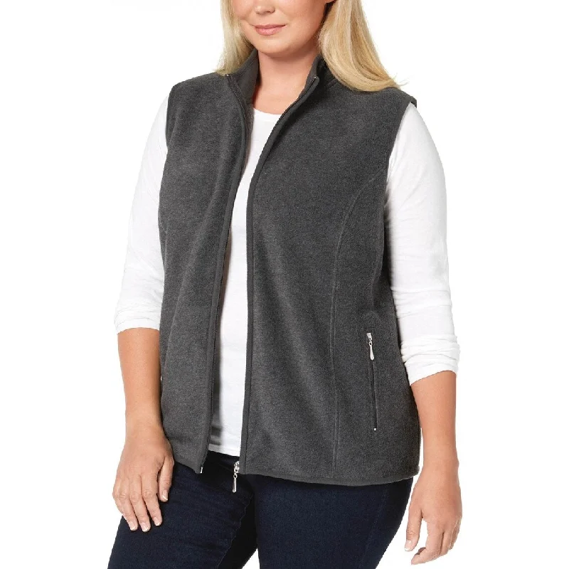 Karen Scott Women's Plus Size Zip-Front Vest Blue Size Extra Large