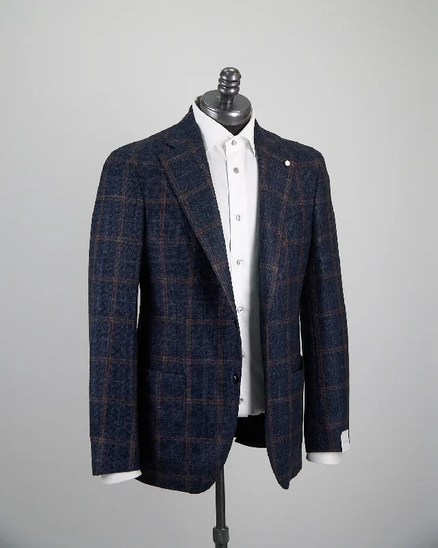 Wool Silk Windowpane Sport Jacket