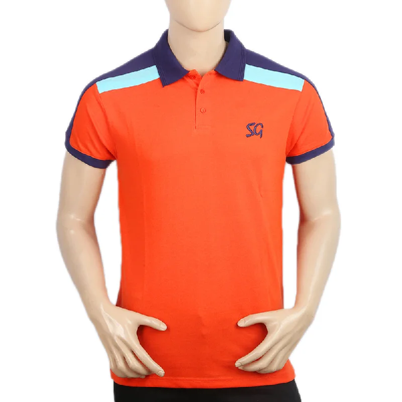 Men's Half Sleeves Polo T-Shirt - Orange