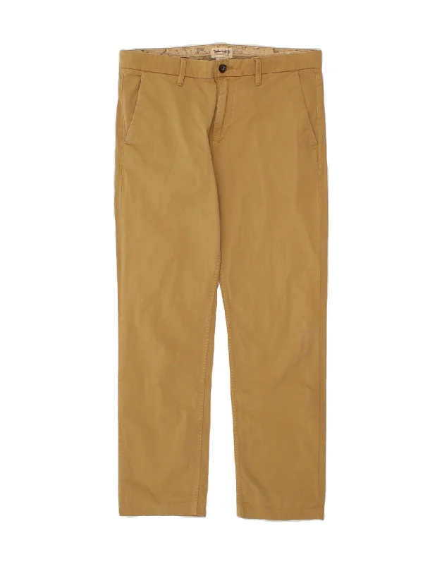 TIMBERLAND Mens Straight Chino Trousers W34 L34 Beige Cotton