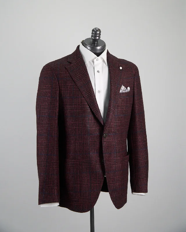 Wool Silk Glencheck Sport Jacket