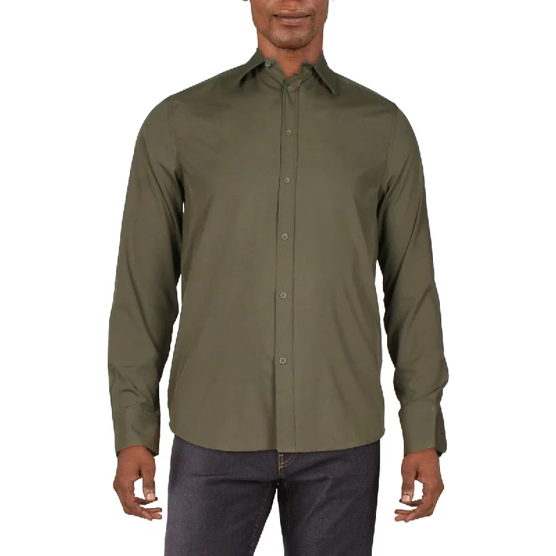 Kenneth Cole Mens Woven Long Sleeves Button-Down Shirt