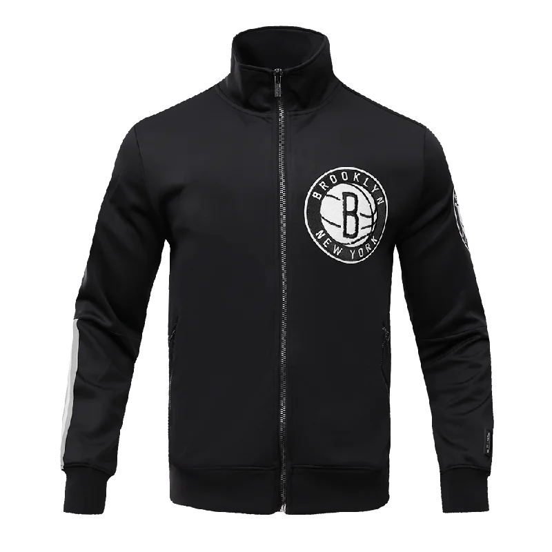 NBA BROOKLYN NETS CLASSIC MEN'S TRACK JACKET (BLACK)