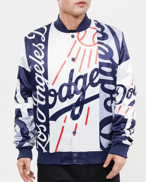 MLB LOS ANGELES DODGERS MASHUP MEN'S SATIN JACKET (MIDNIGHT NAVY)