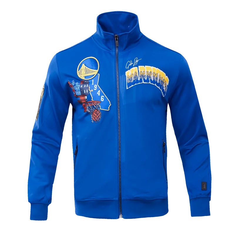 NBA GOLDEN STATE WARRIORS HOMETOWN MEN'S TRACK JACKET (ROYAL BLUE)