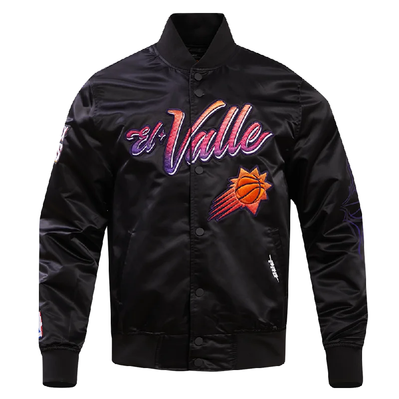 NBA PHOENIX SUNS CHEST EL. VALLE MEN'S SATIN JACKET (BLACK)