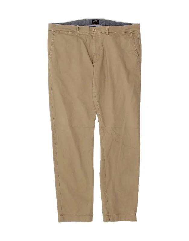 J. CREW Mens Slim Chino Trousers W36 L32 Beige Cotton