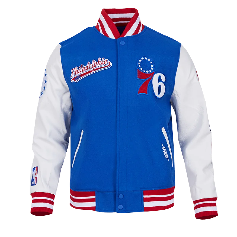 NBA PHILADELPHIA 76ers SCRIPT TAIL MEN'S RIB WOOL VARSITY (ROYAL BLUE/RED)