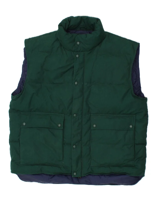 EDDIE BAUER Mens Padded Gilet UK 42 XL Green Polyester