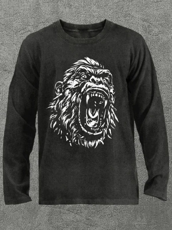 roaring gorilla Washed Gym Long Sleeve Shirt