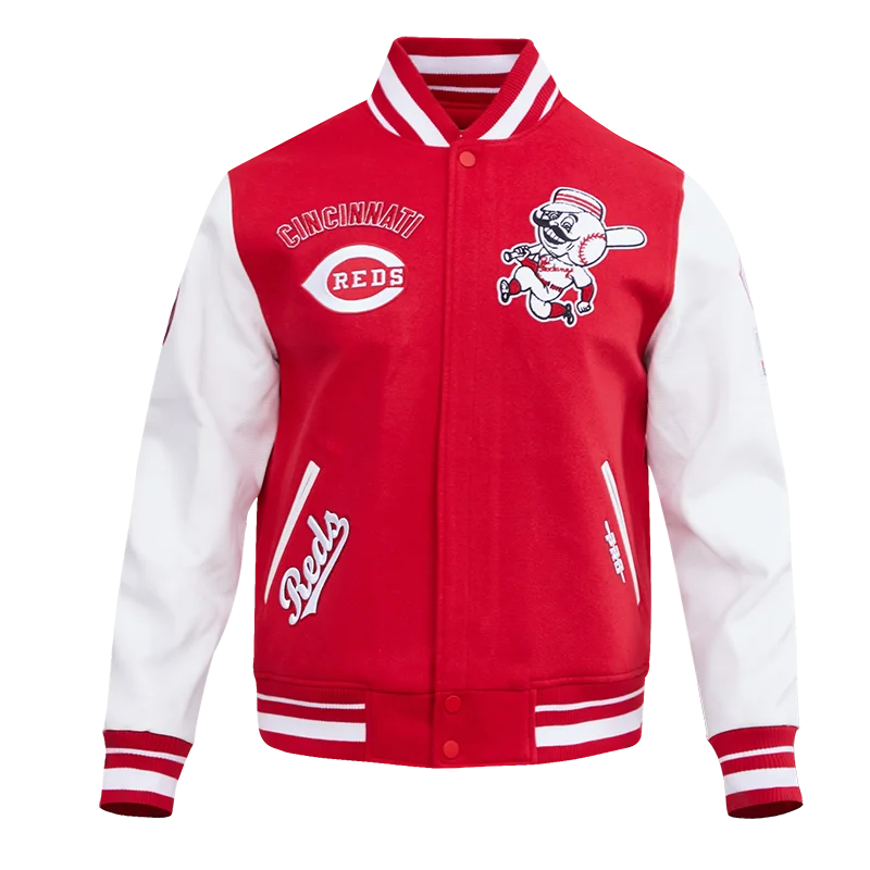 MLB CINCINNATI REDS RETRO CLASSIC MEN'S RIB WOOL VARSITY JACKET (RED / WHITE)