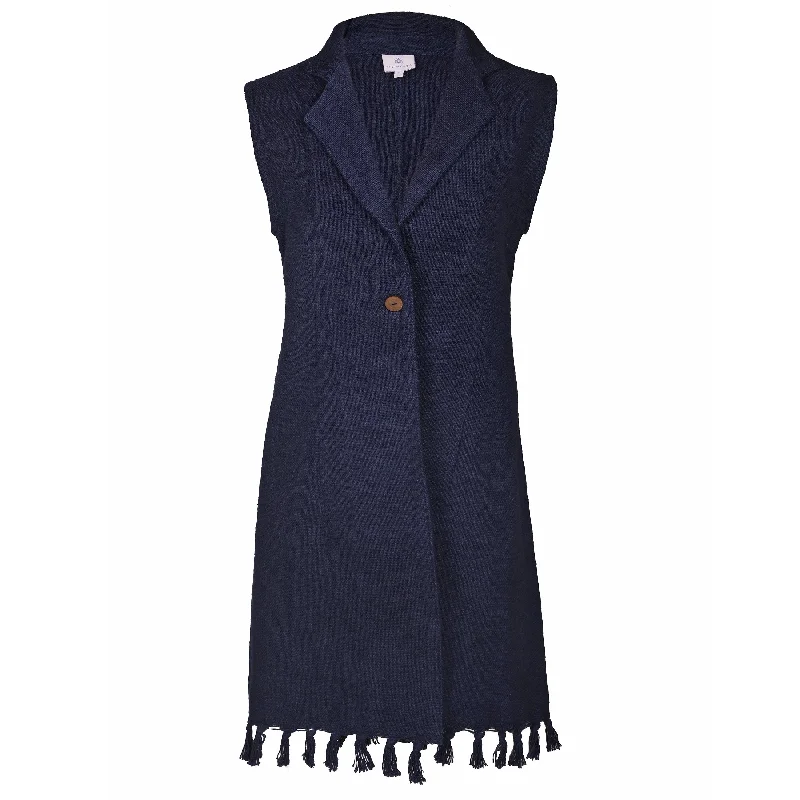 Wild West Navy Blue Fringed Vest Store Credit