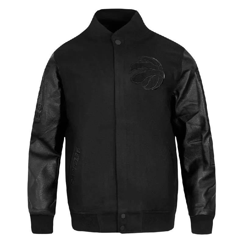 NBA TORONTO RAPTORS TRIPLE BLACK WOOL MEN'S VARSITY JACKET (TRIPLE BLACK)