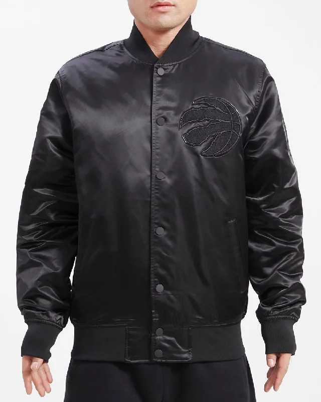 NBA TORONTO RAPTORS TRIPLE BLACK MEN'S SATIN JACKET (TRIPLE BLACK)