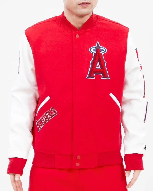 MLB LOS ANGELES ANGELS CLASSIC WOOL MEN'S VARSITY JACKET (RED / WHITE)