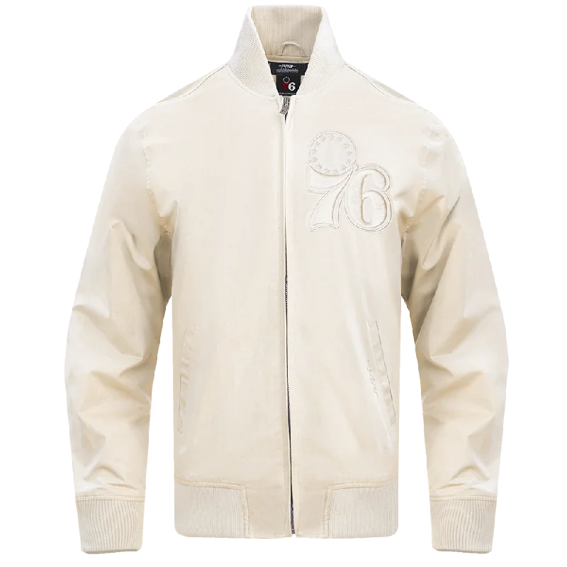 NBA PHILADELPHIA 76ERS NEUTRAL MEN'S TWILL JACKET (EGGSHELL)