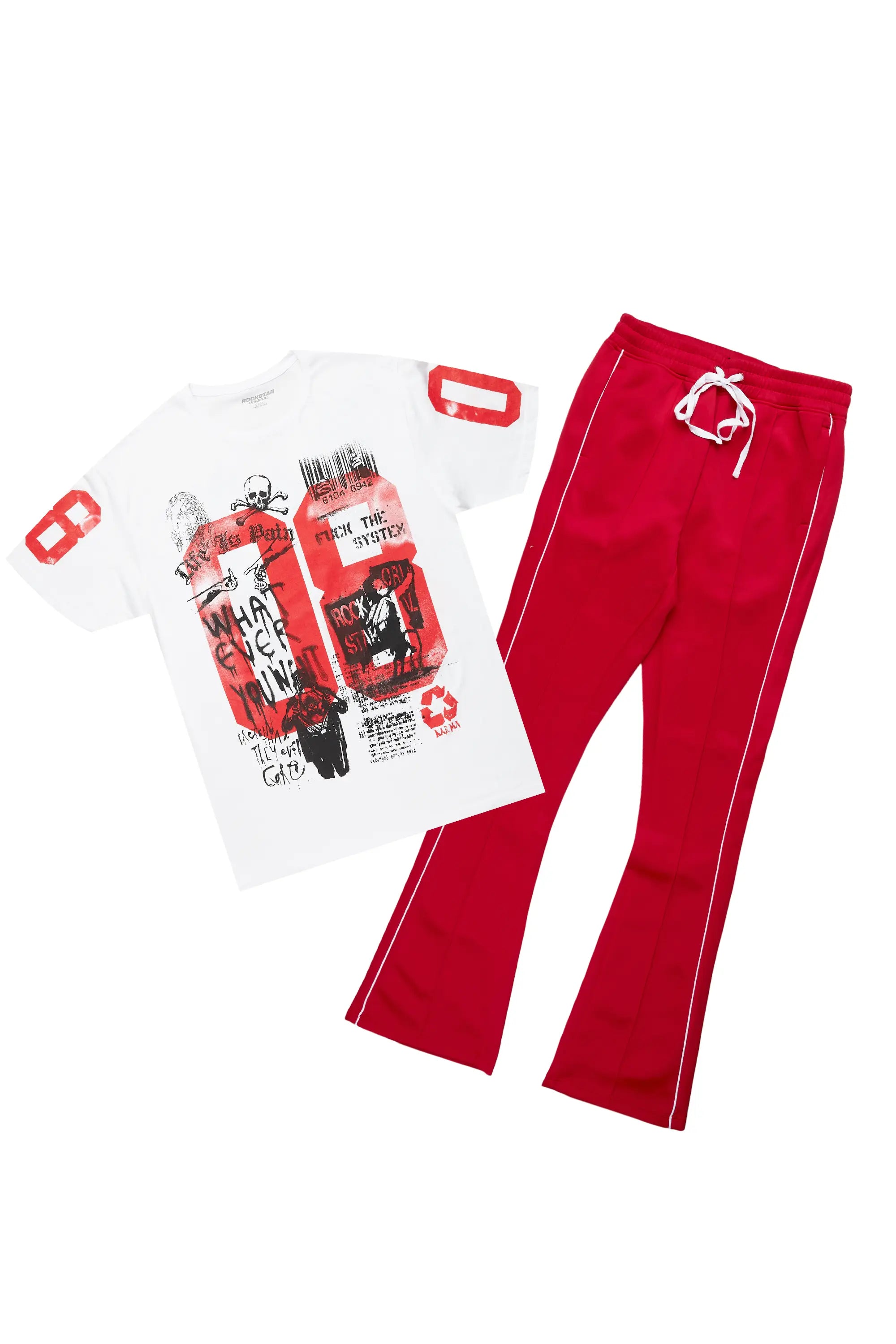 Grill White/Red T-Shirt/Stacked Flare Track Set