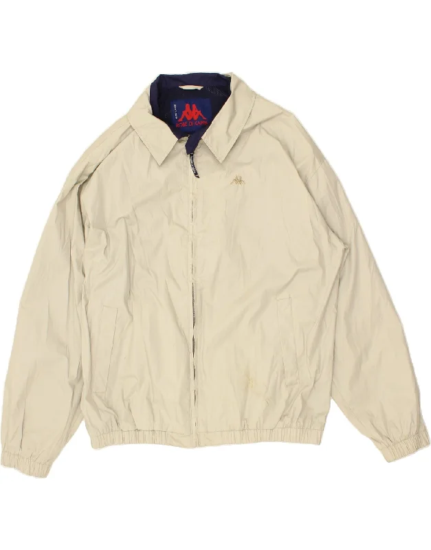 KAPPA Mens Bomber Jacket UK 44 2XL Beige Polyester