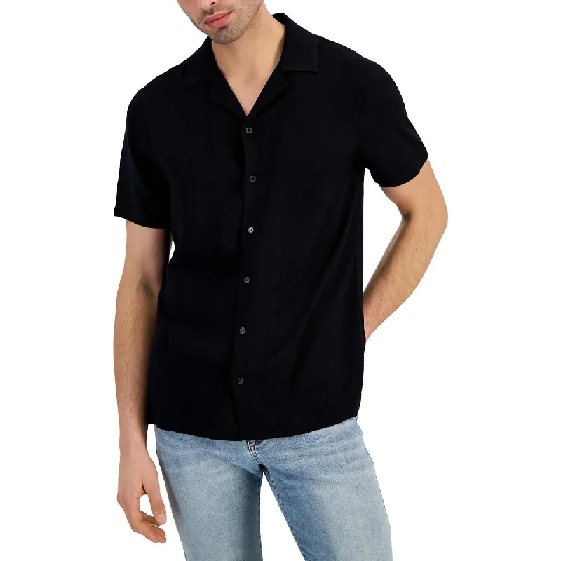 And Now This Mens Collar Short Sleeve Button-Down Shirt