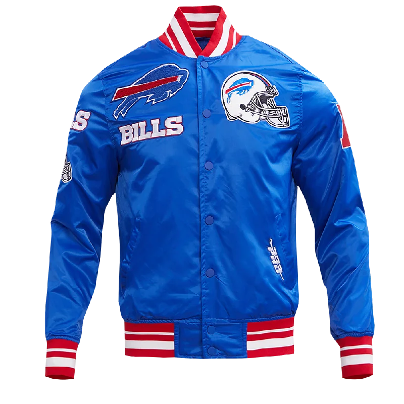 NFL BUFFALO BILLS MASH UP SATIN JACKET (ROYAL/RED)