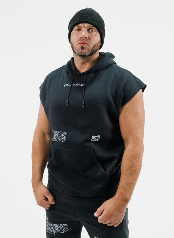 MORE THAN EVER SLEEVELESS HOODIE - BLACK