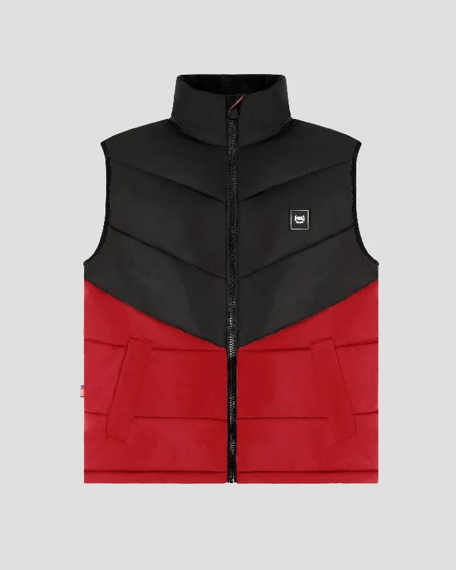 SG Puffer Vest - Black + Red