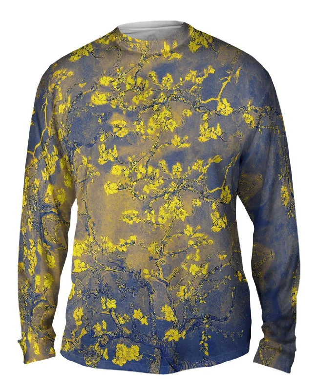 Pop Art - "Van Gogh Blossoming Navy Gold" (1890)