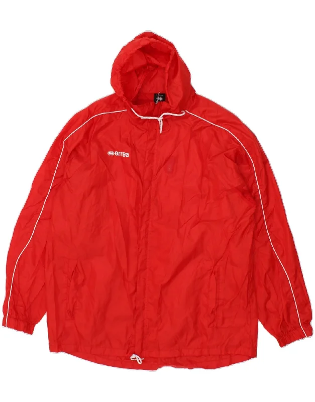 ERREA Mens Hooded Rain Jacket UK 40 Large Red Polyester