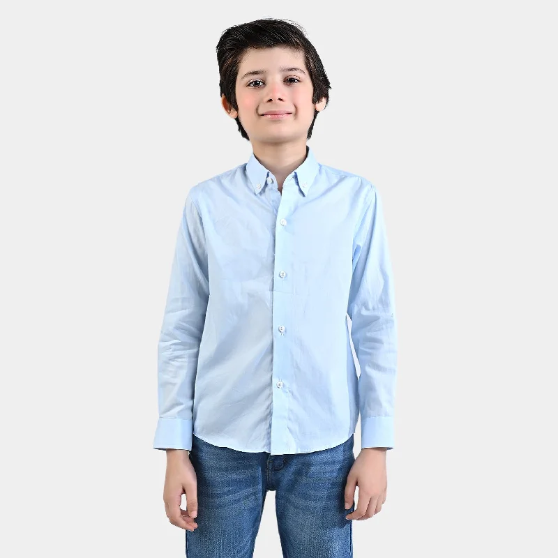 Boys Cotton Poplin Formal Shir-Ice Blue