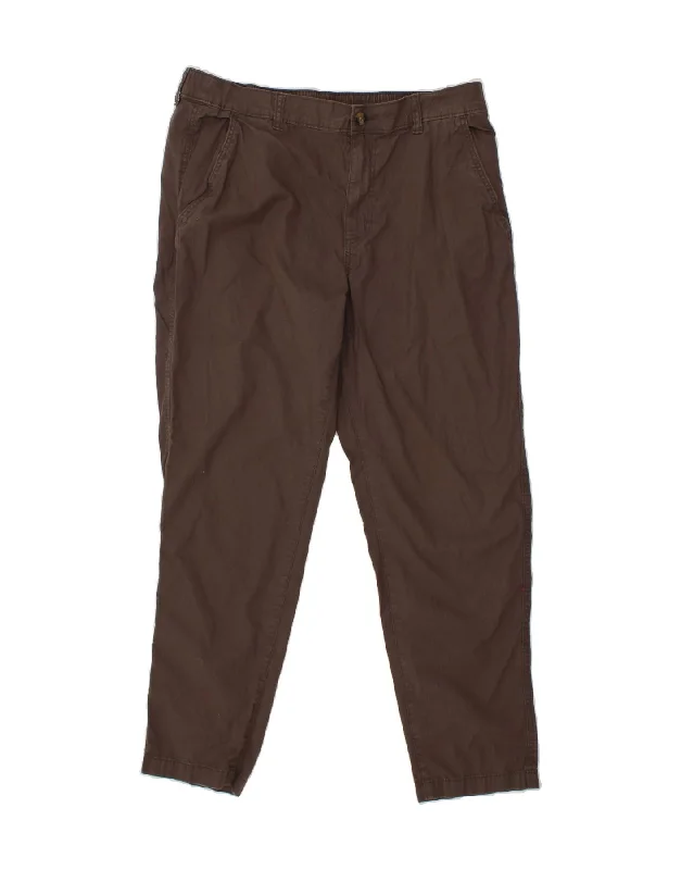 EDDIE BAUER Mens Slim Chino Trousers W36 L30 Brown Cotton