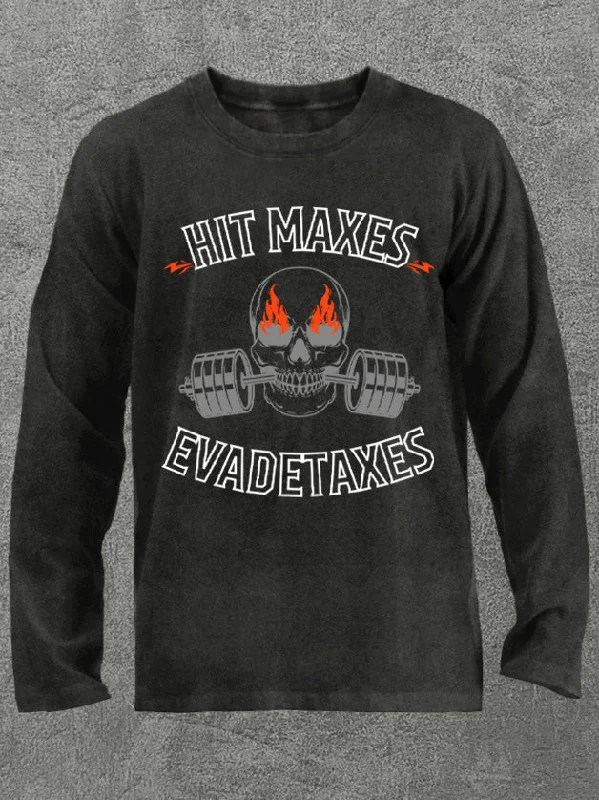 hit maxes evada taxes Washed Gym Long Sleeve Shirt