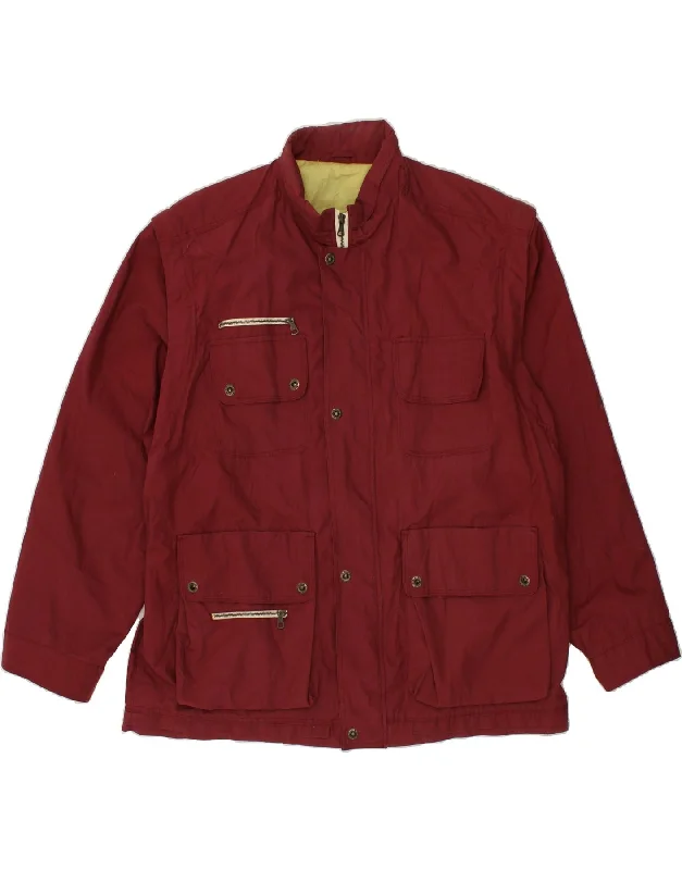 SALE E PEPE Mens Utility Jacket UK 46 3XL Maroon