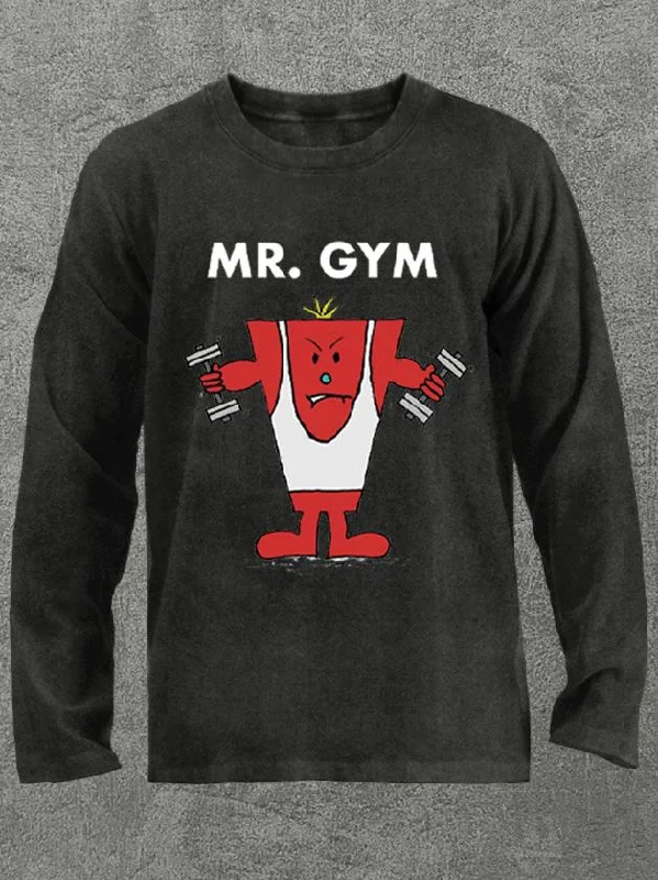 mr gym Washed Gym Long Sleeve Shirt