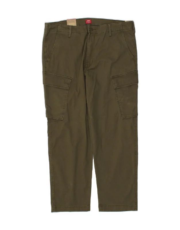 LEVI'S Mens Tapered Cargo Trousers W38 L30  Green Cotton