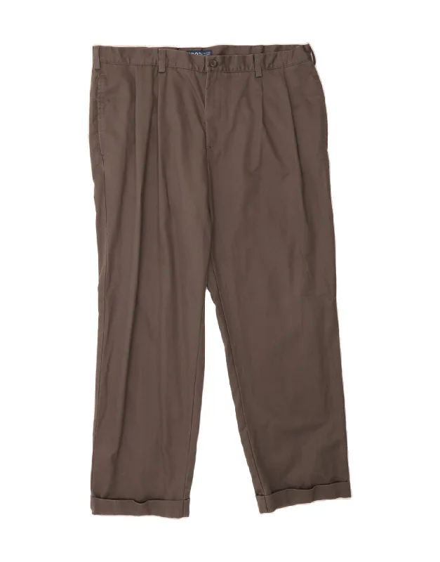 IZOD Mens Classic Fit Chino Trousers W40 L32  Grey Cotton