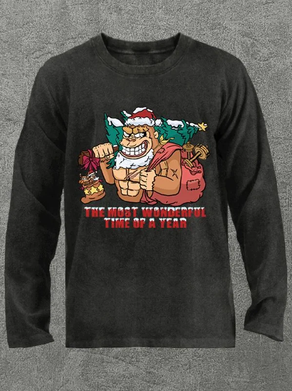 the most wonderful time of a year Washed Gym Long Sleeve Shirt