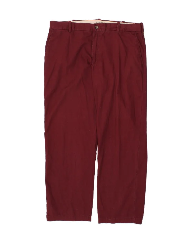 IZOD Mens Straight Chino Trousers W38 L32  Red Cotton