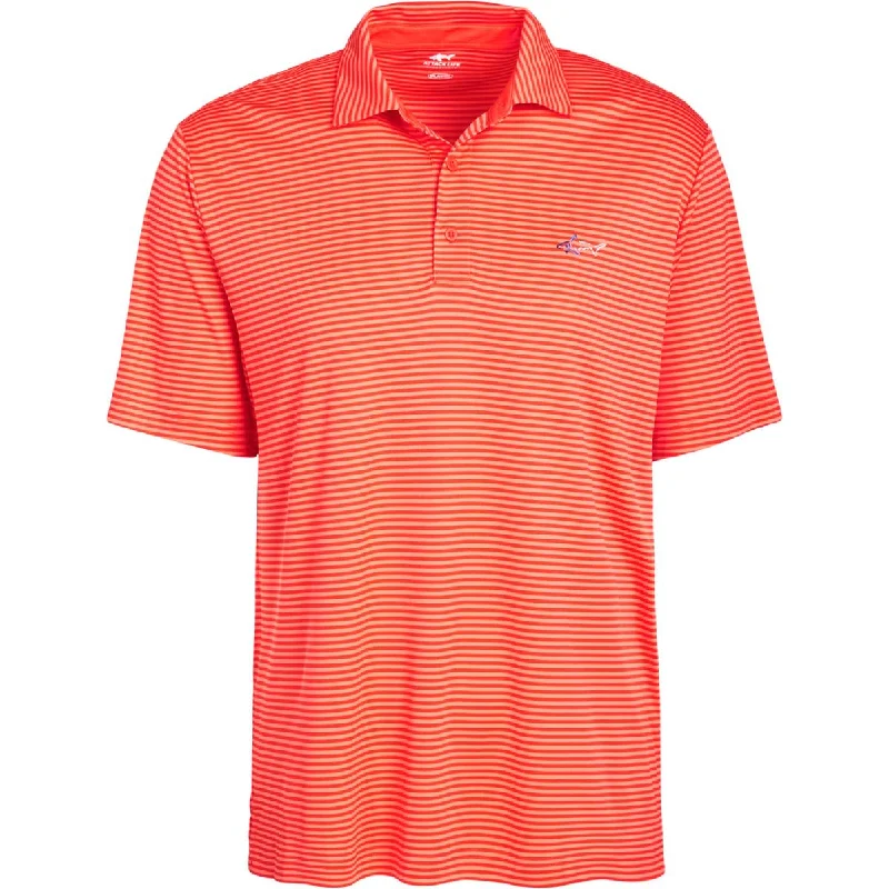 Attack Life by Greg Norman Mens Feeder Striped Polo Casual Shirt