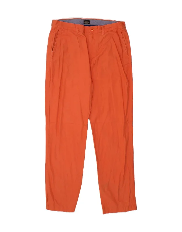 J. CREW Mens Slim Chino Trousers W33 L32 Orange Cotton