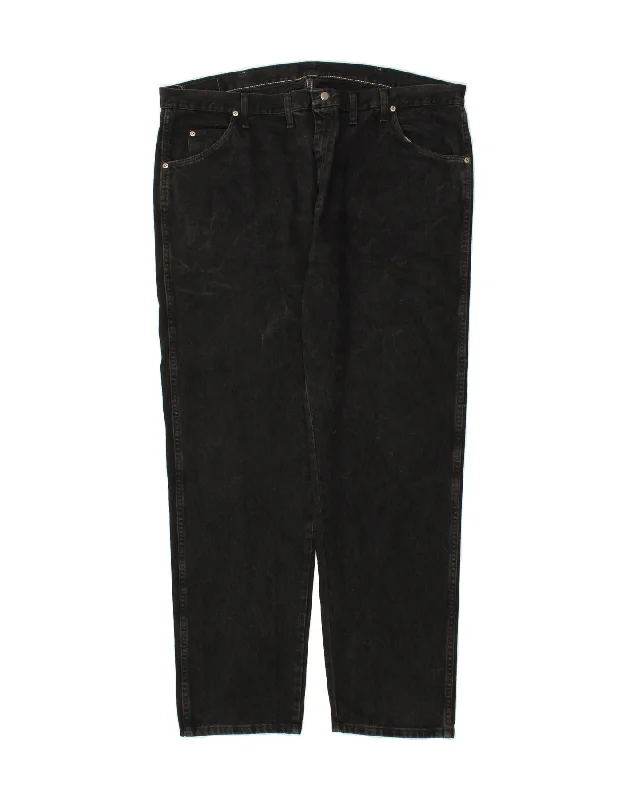 WRANGLER Mens Straight Jeans W44 L32 Black Cotton