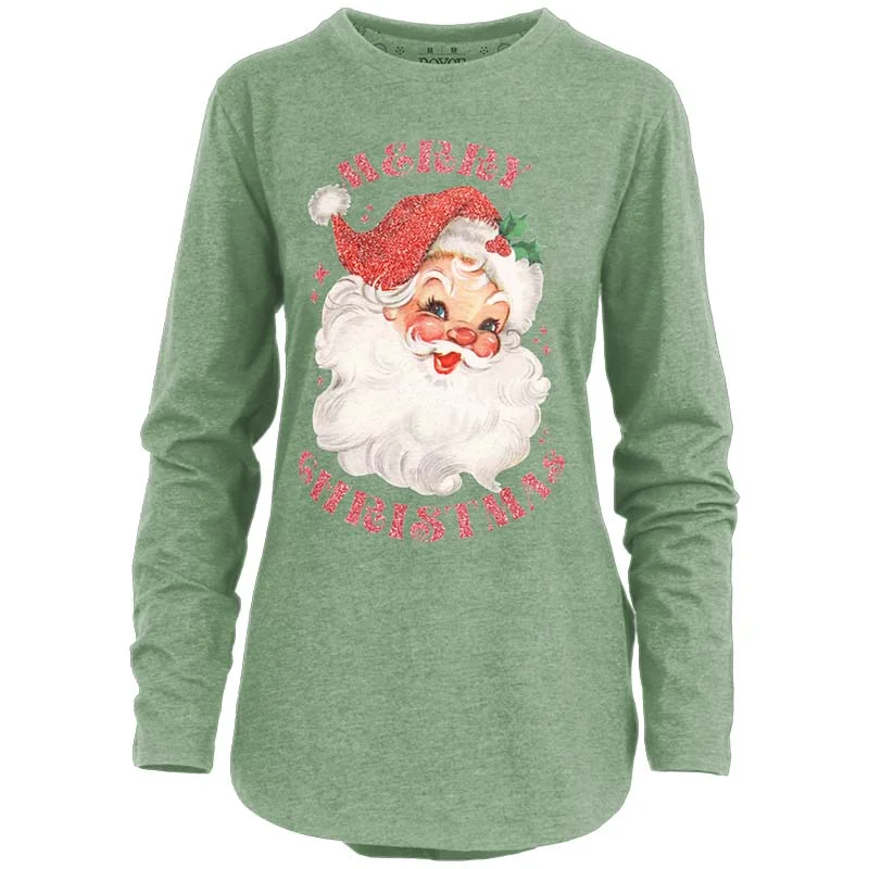 Glitter Santa Norman Long Sleeve T-Shirt