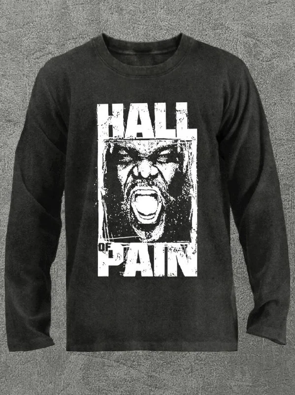 hall of pain Washed Gym Long Sleeve Shirt