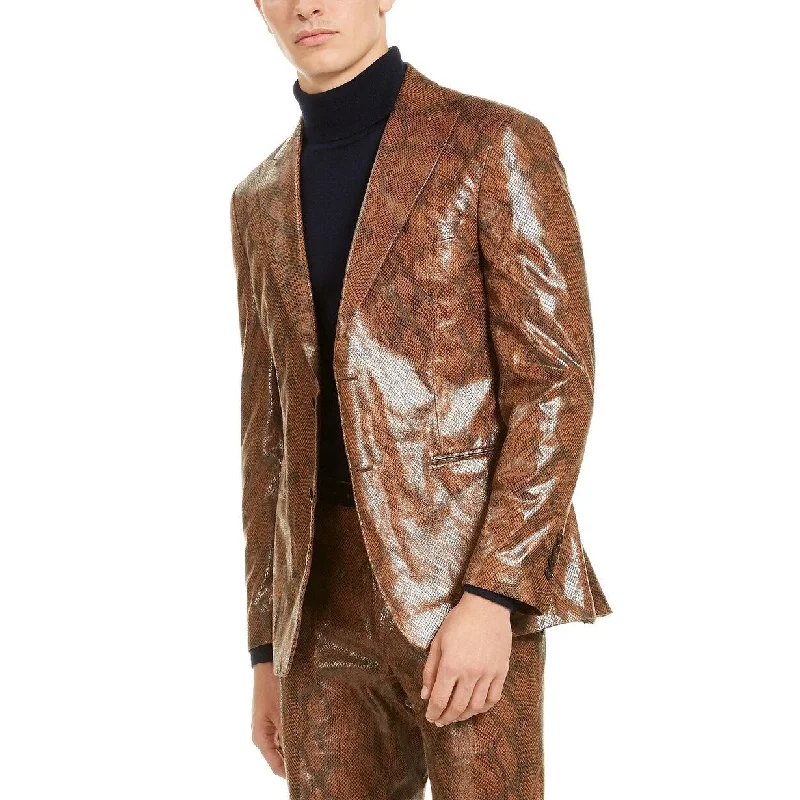 Tallia Men's Snakeskin Sport Coat Brown Size Large