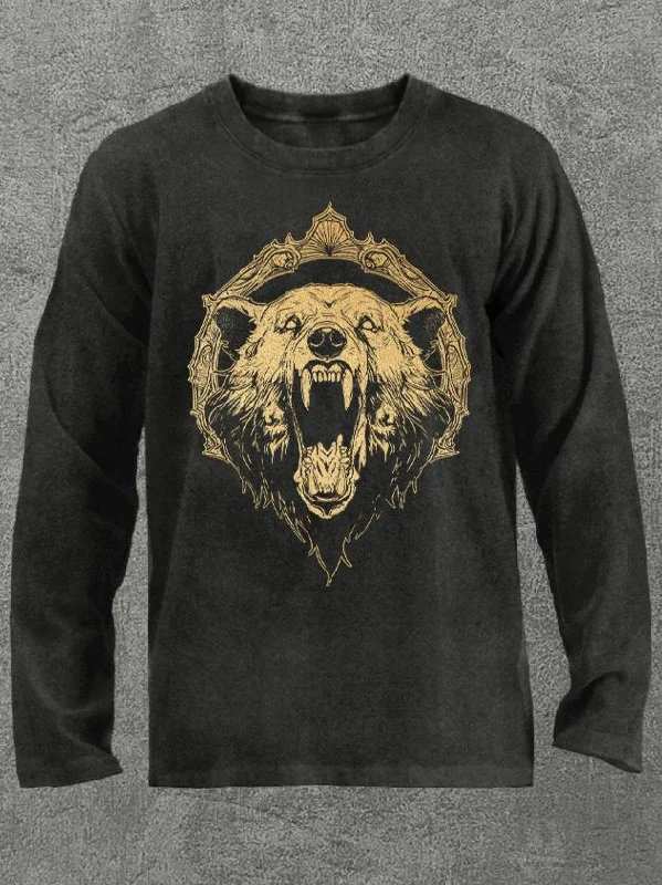 fierce bear Washed Gym Long Sleeve Shirt