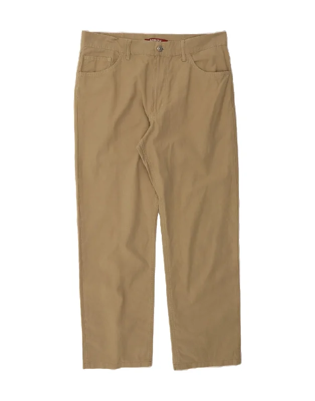 CARRERA Mens Straight Casual Trousers W36 L31 Beige Cotton