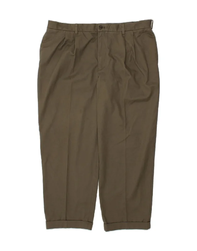 IZOD Mens Pegged Chino Trousers W42 L29  Khaki Cotton