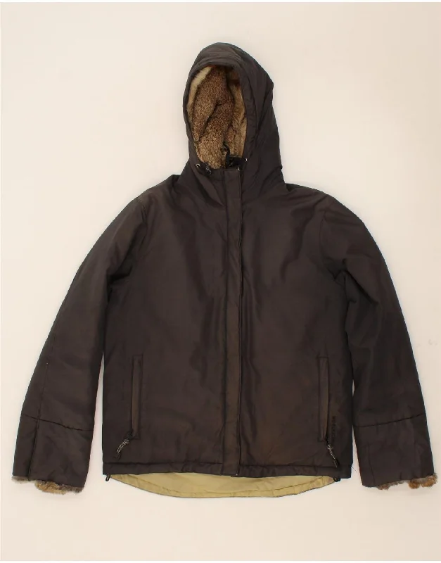 WOOLRICH Mens Hooded Padded Jacket UK 38 Medium Black Nylon