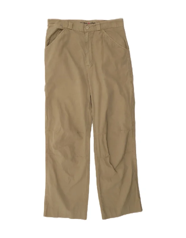 THINK PINK Mens Straight Cargo Trousers IT 48 Medium W32 L30 Beige Cotton