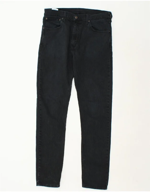 LEVI'S Mens 512 Slim Tapered Jeans W34 L34 Black Cotton