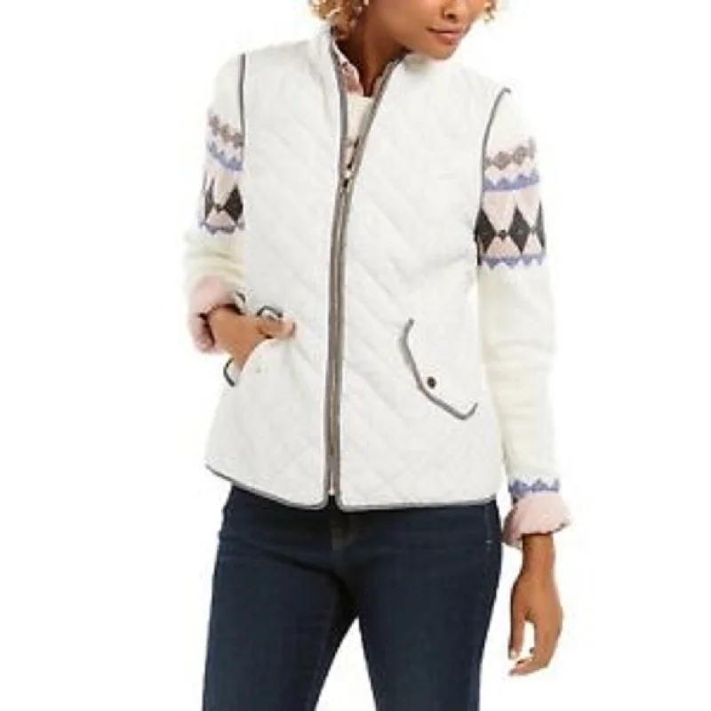 Charter Club Women's Quilted Stand-Collar Vest White Size Extra Small - X-Small